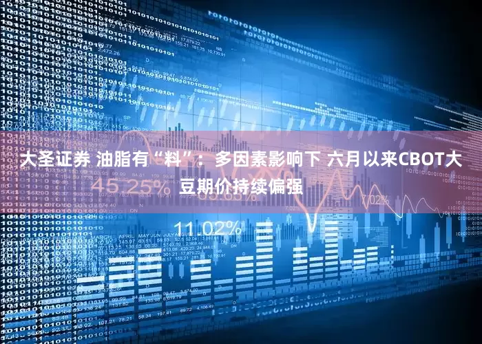 大圣证券 油脂有“料”：多因素影响下 六月以来CBOT大豆期价持续偏强